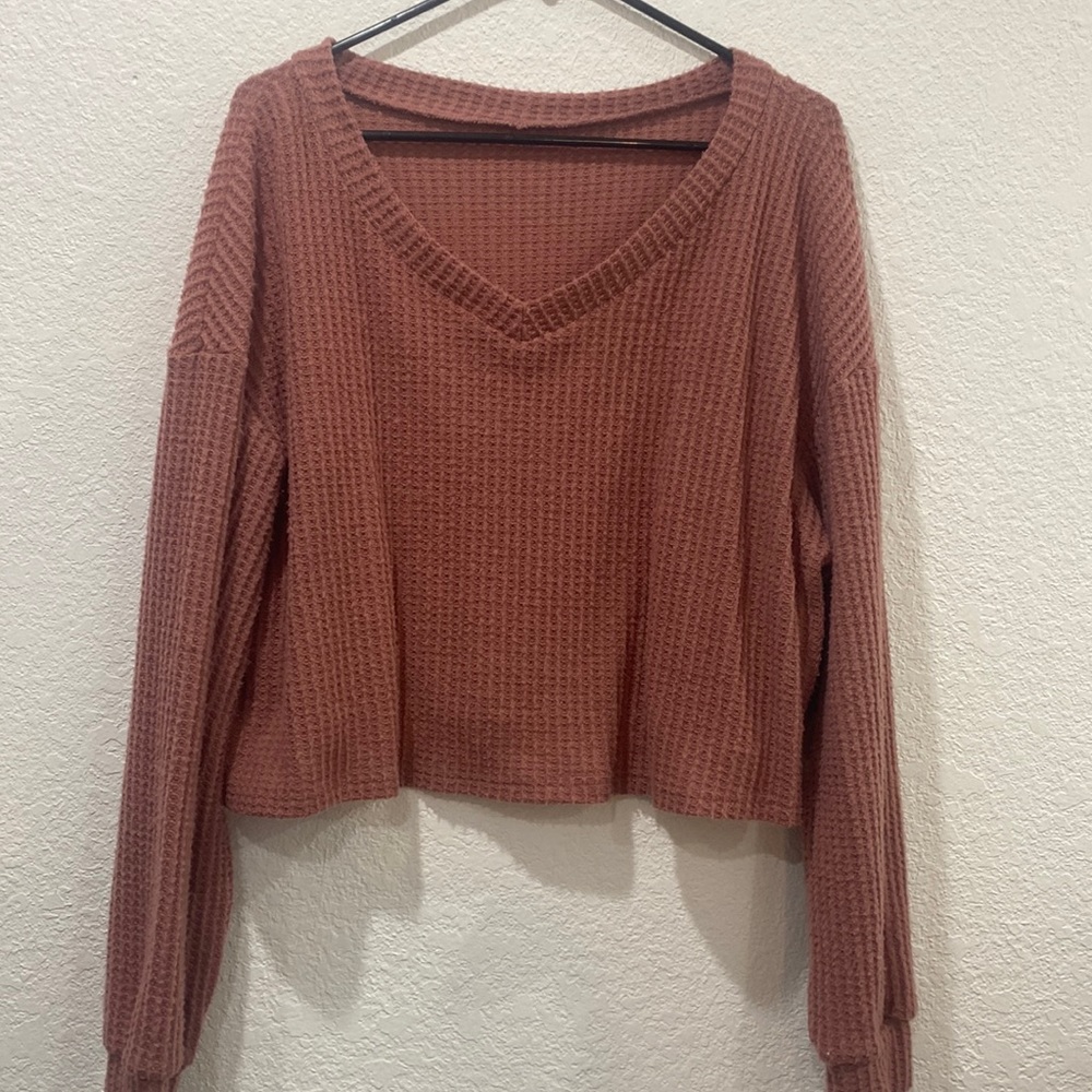 fuzzy long sleeve top